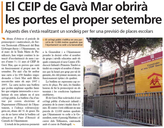 Noticia publicada en el diario EL BRUGUERS (23 de Enero de 2008)